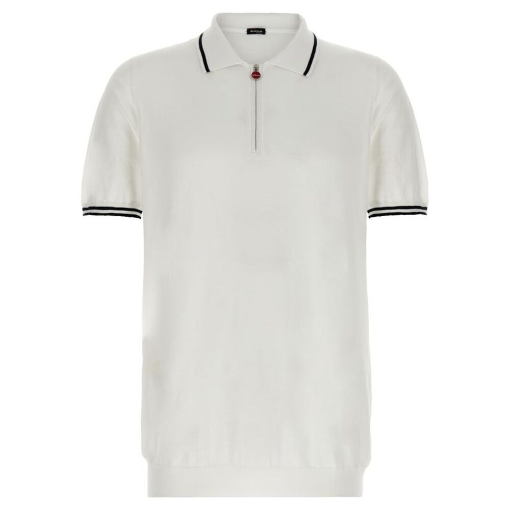 Kiton White Cotton Polo Men's Shirt
